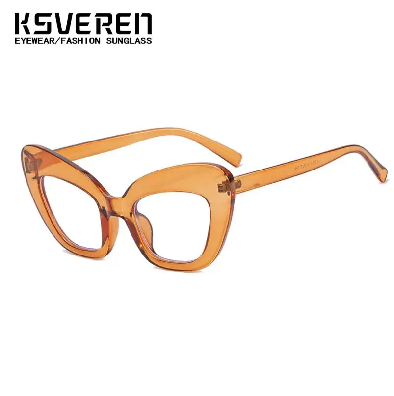 KSVEREN Anti Blue Lightแว่นตาอ่านหนังสือแว่นตาผู้หญิงแว่นตาVINTAGE CAT EYEกรอบแว่นตาขนาดใหญ่กรอบแว่นตา