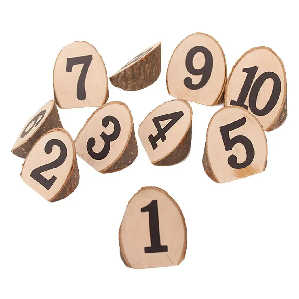 10 قطع من حامل السجل الخشبي المستدير لحامل بطاقات الصور مع مشبك للآباء #2