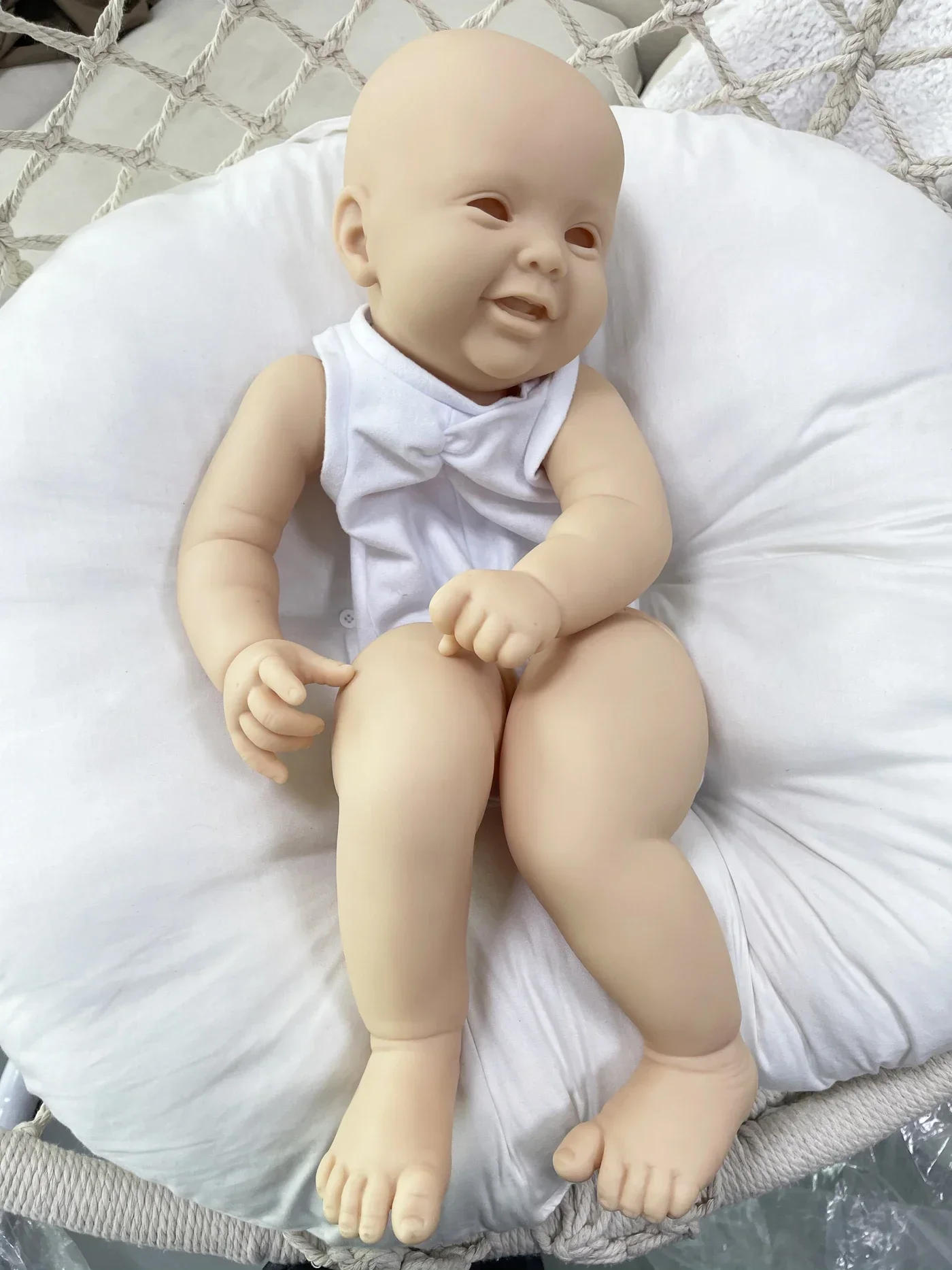 SINO-BB 24inch Reborn Baby Doll Kit DIY Blank Kodi Kit Reborn Fresh Color Soft Unpainted Unfinished Smiling Doll Babies