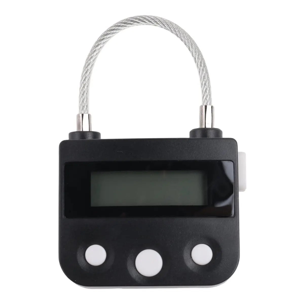 【STOCK】Metal Timer Lock USB LCD Display Metal Electronic Rechargeable Timer Multi-Function Padlock Black