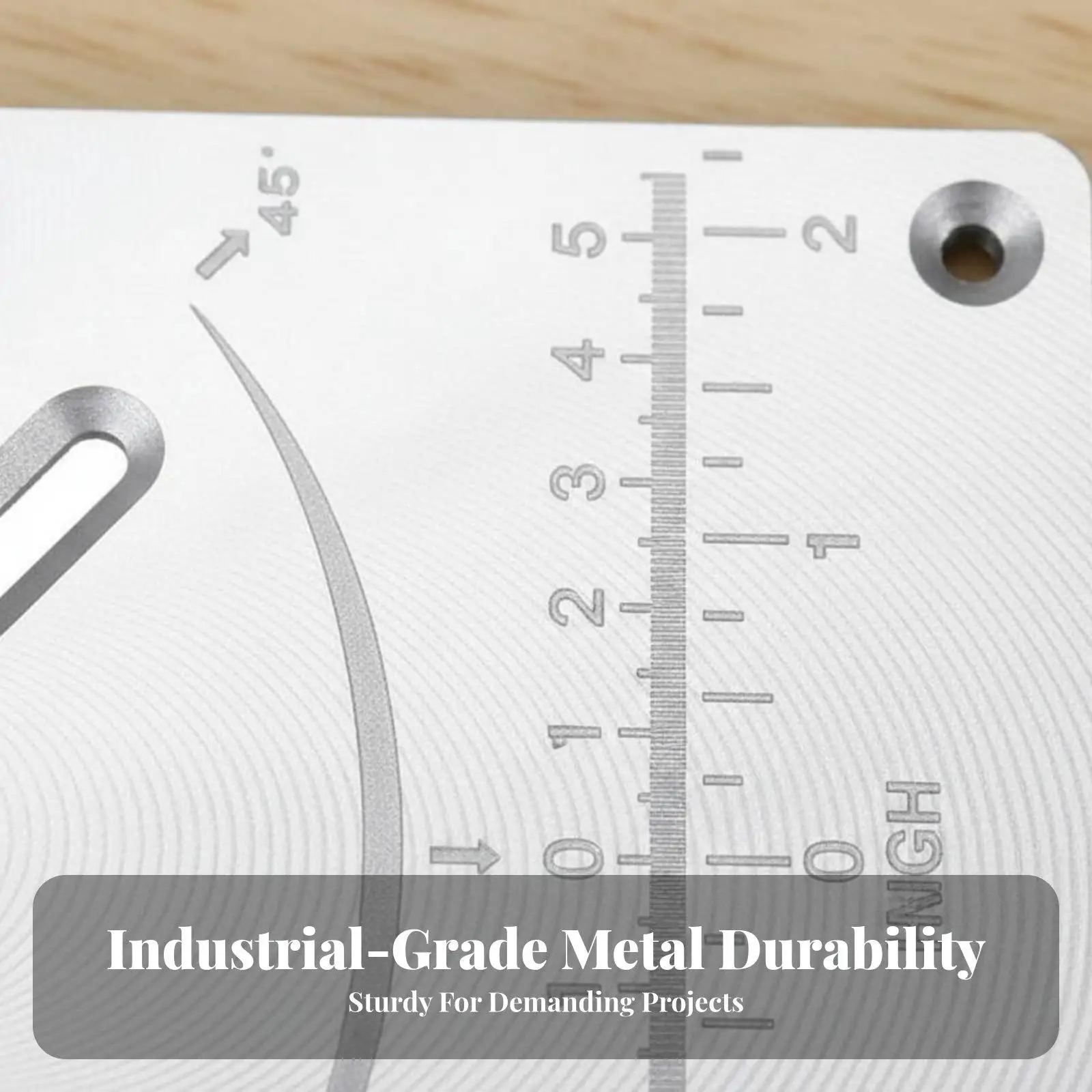 Silver Red Aluminum Router Mounting Plate for Trimming Machine with Precise Measurement Scale and Stable Base for DIY Routing