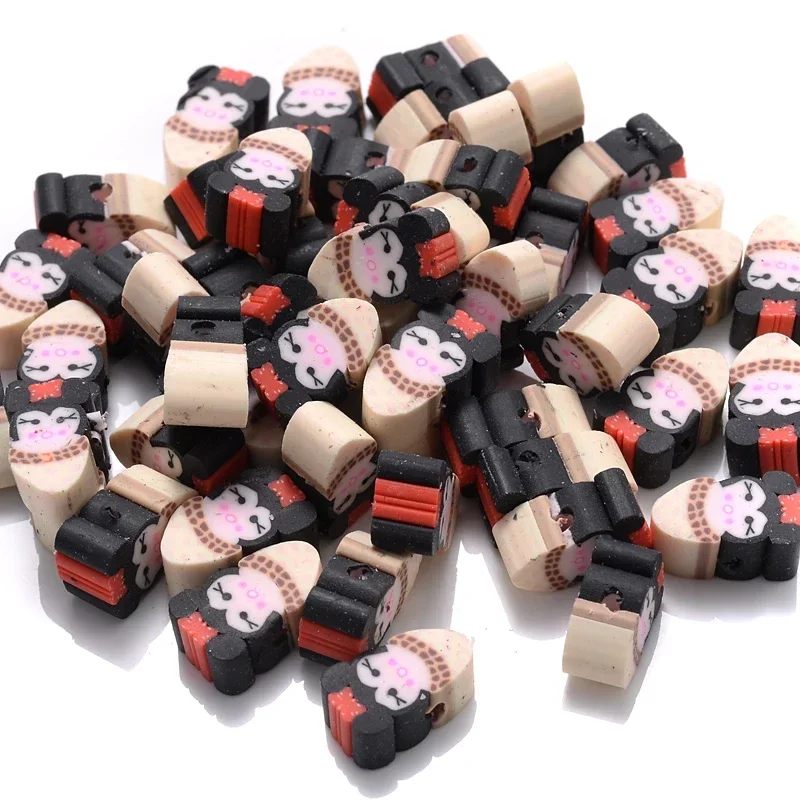 30pcs Disney Stitch Beads 10mm Cute Cartoon Anime Clay Polymer Beads for Jewelry Making Angel Diy Bracelet Necklace Supplies