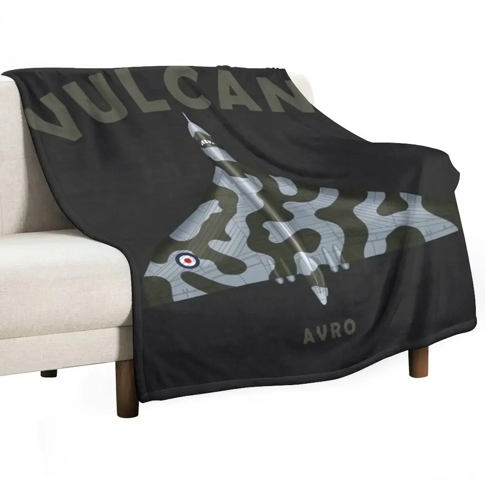 The Vulcan Bomber Blueprint Throw Blanket Polar blankets and throws Decorative Sofa Blankets