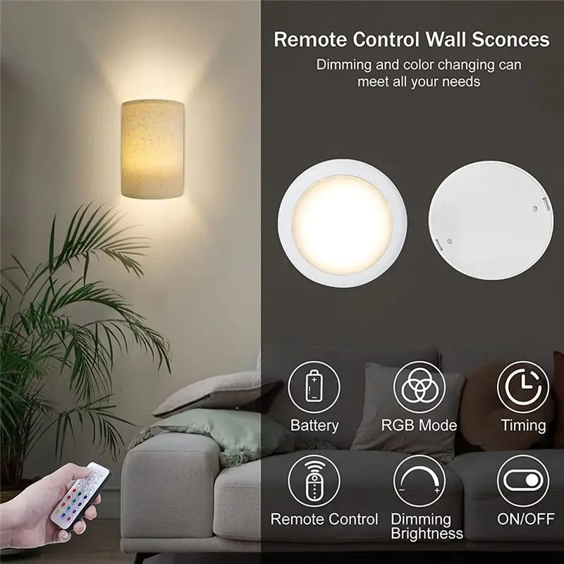 

Remote Control Timing Colorful Wall Lamp Indoor Wall Lamp Home Charging Atmosphere Lamp Charging Wall Lamp Two-Piece Set