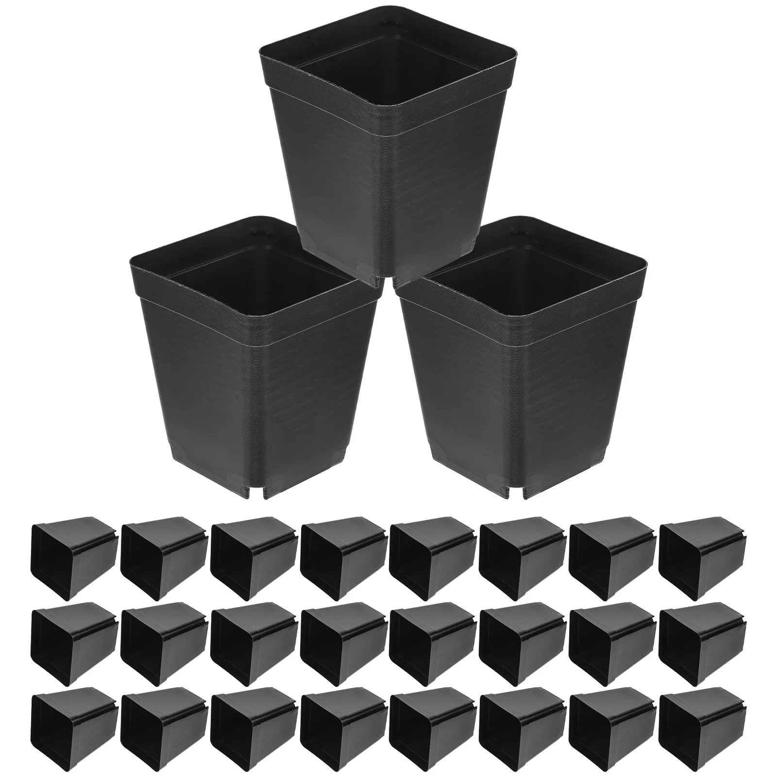 

50Pcs Plastic Nursery Flower Pots Drainage Hole Seedling Bonsai Lightweight Reusable Indoor Outdoor Garden