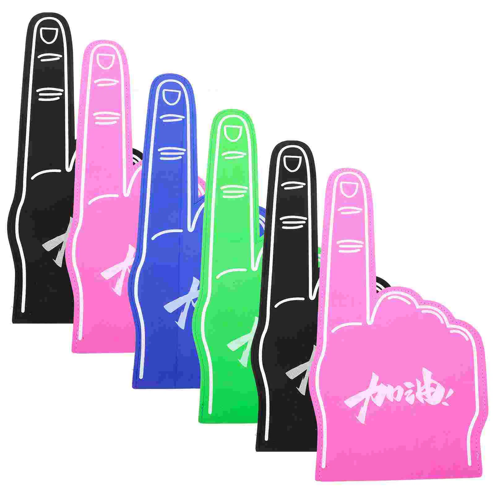 6 Pcs Girl Hand Support Props Child Fan Portable Sports Party Favors Eva Cheering Foam Fingers