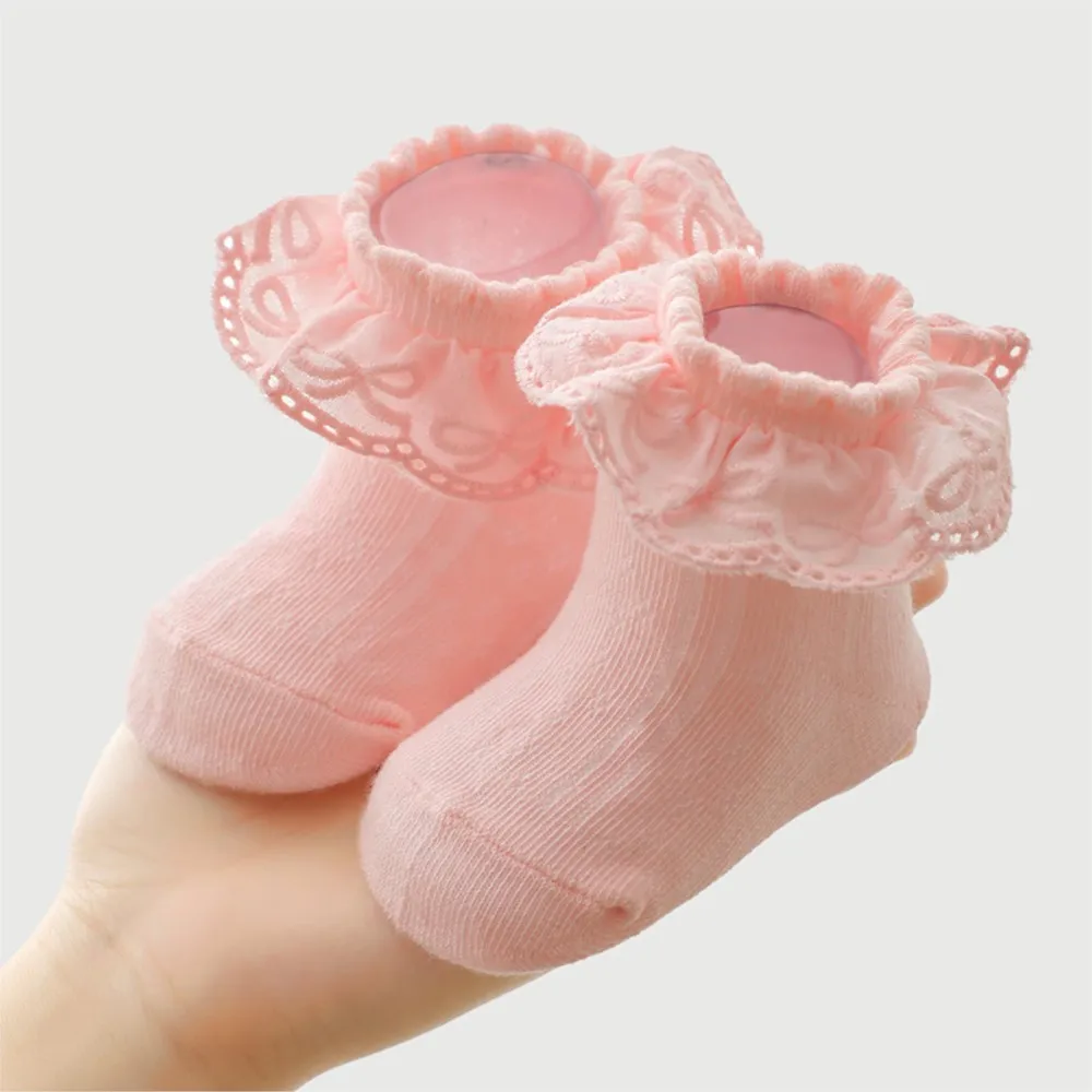 

baby sock combed cotton thin section breathable toddler sokken bowknot lace autumn/winter socks of the girls infant