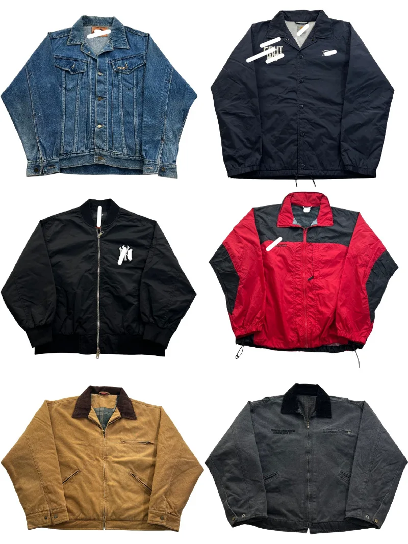 

Retro American Streetwear Harajuku Sle Loose Fit ex Embroidered Jaet Hip Hop Casual Outerwear for Men And Women