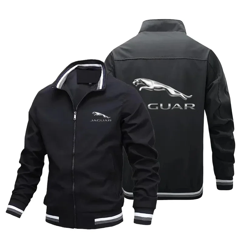 2023 Jaguar logo printed men\'s jacket, fashionable trench coat, outdoor sports jacket, autumn and winter coat top