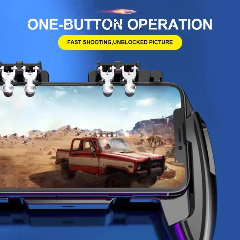 ستة أصابع لـ PUBG وحدة تحكم ألعاب الهاتف المحمول غمبد الزناد اطلاق النار زر الألعاب مروحة التبريد عصا التحكم ل IOS/أندرويد ، الكمبيوتر