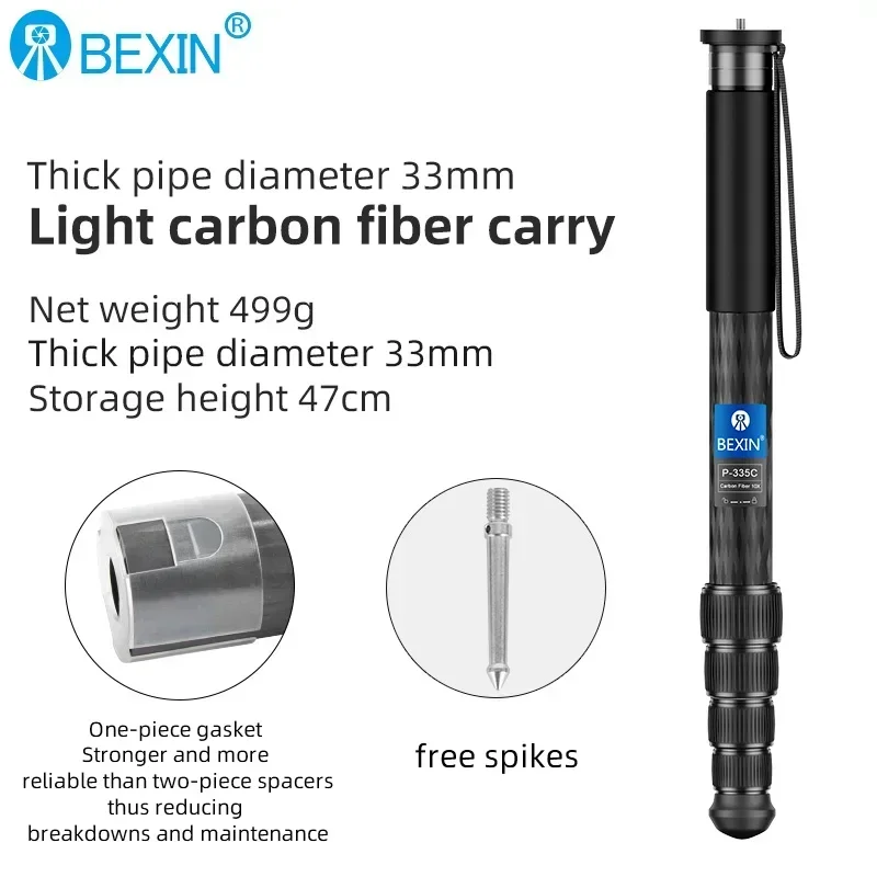 Monopod z kamerą z włókna węglowego strzelanie podróżne monopod telefon komórkowy uchwyt do selfie na żywo chowany przenośny monopod interfejs 1/4