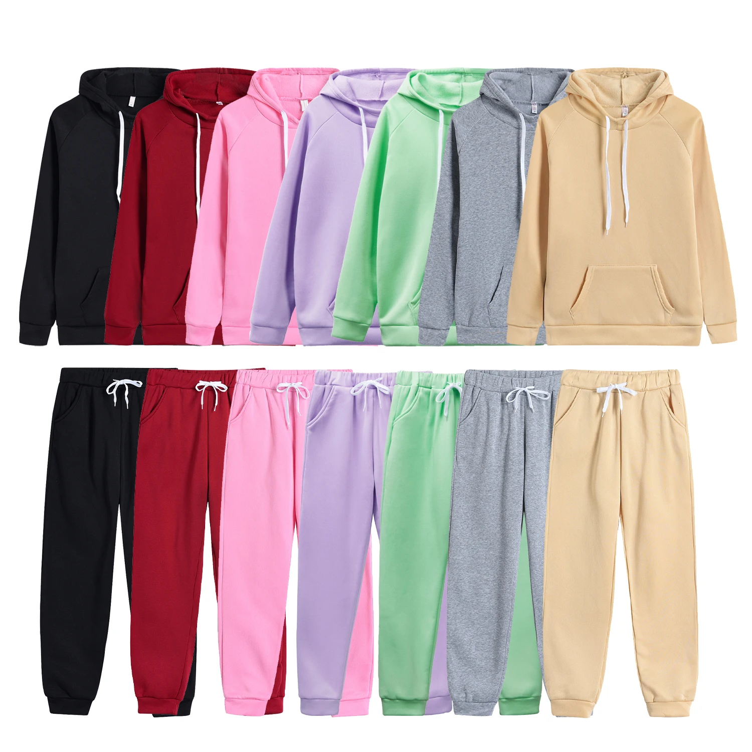 Women\'s Sweats Set Soft Pullovers Casual Sport Versatile Fashion 2024 New Comfortable High-quality Daily Two Piece Matching Sets