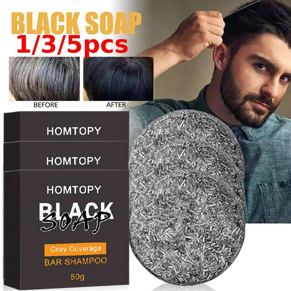 

1/3/5pcs Polygonum Multiflorum Shampoo Soaps Hair Shampoo Gray Hair Shampoo Soap To Dye Canas Black Shampoo Bar Soap