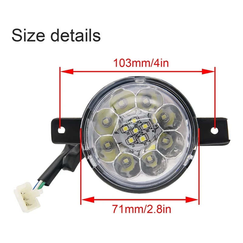 2Pcs 12V LED ATV Front Headlight 125Cc 150Cc 250Cc 300Cc Headlights For Chinese Taotao JCL Baja Yamoto Kazuma Roketa