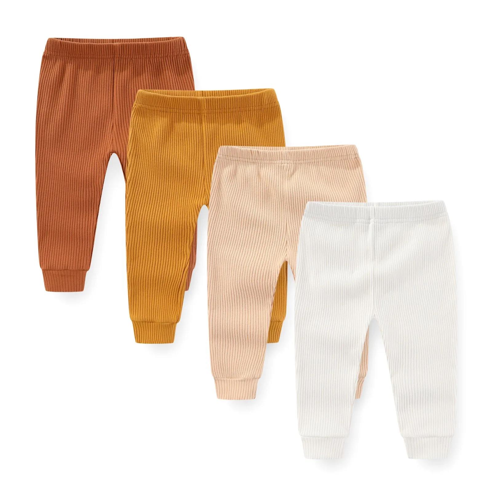 Cotton Newborn Solid Color Baby Boy Trousers 4/5Pieces Print Baby Girl Pants 0-24Months Autumn Spring Cartoon Bebes