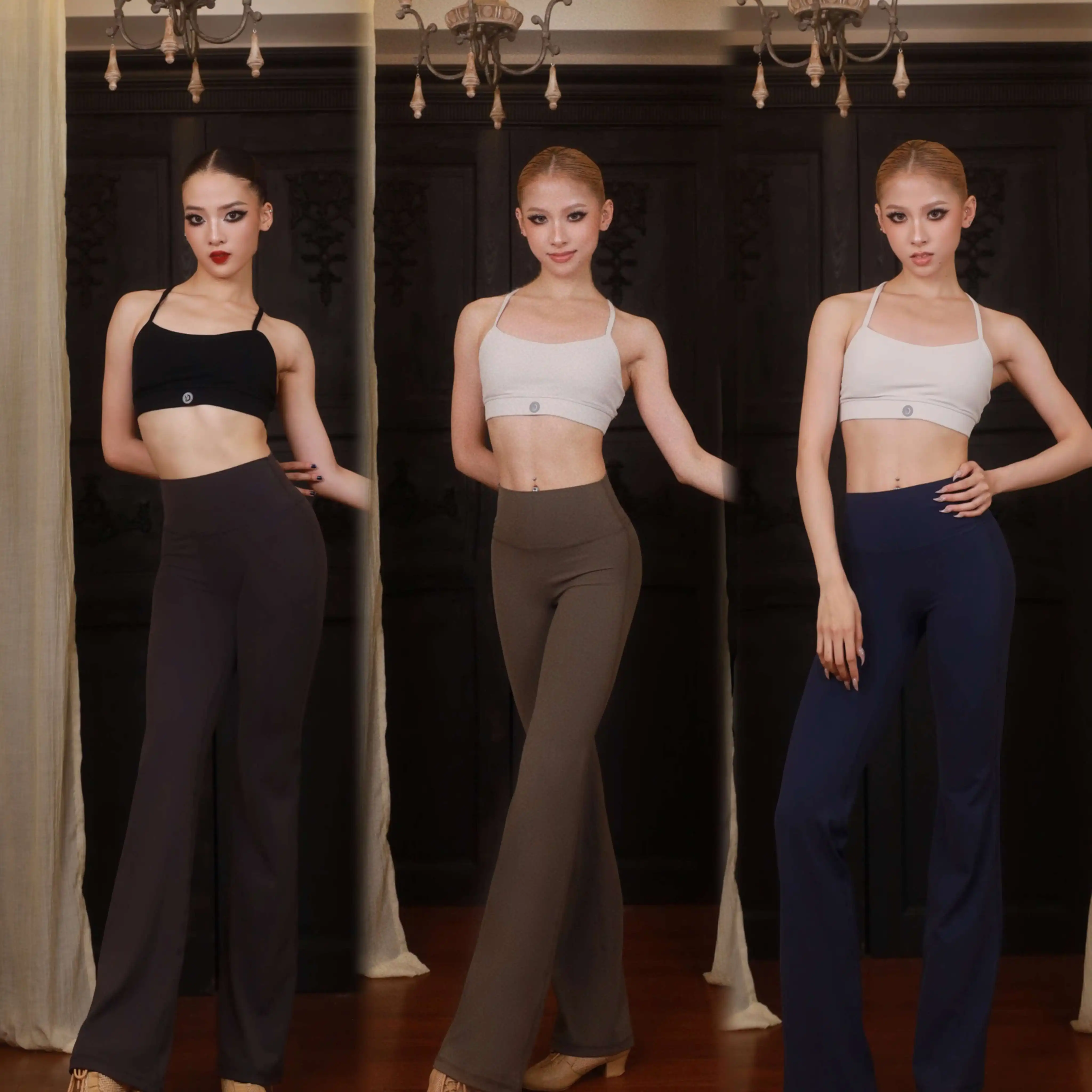 2025 Vrouwen Latin Dance Praktijk Kleding Sport Yoga Vest Broek Professionele Training Slijtage Cha Cha Rumba Dans Kleding DNV 25748