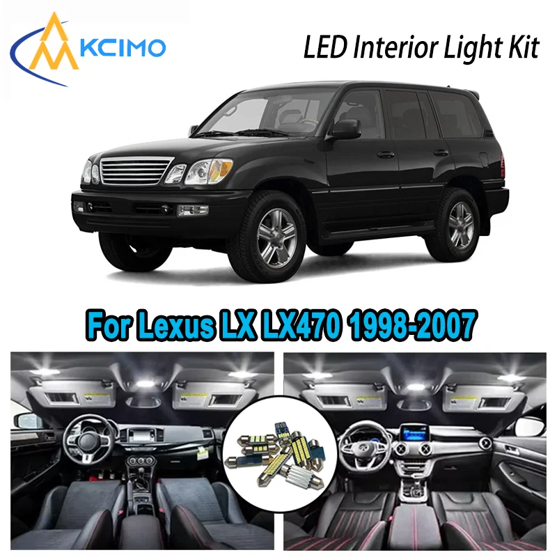 

Premium Bright LED Interior Light Kit for Lexus LX470 1998-2007 2002 2003 2004 Dome Map Trunk Car Lamps with Canbus No Error