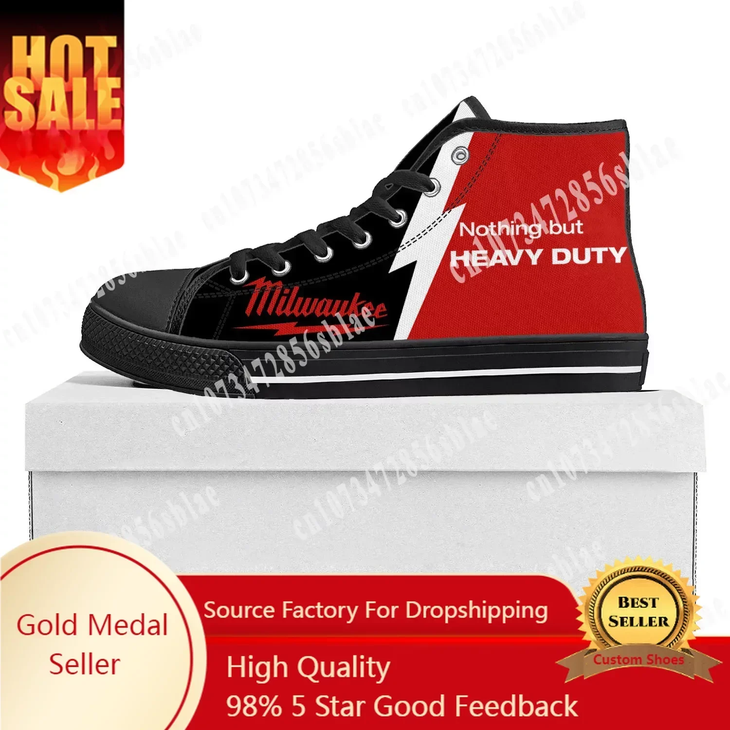 M-MilwaukeeS High Top High Quality Sneakers Mens Womens Teenager Canvas Sneaker Casual Custom Made Shoes Customize DIY Shoe