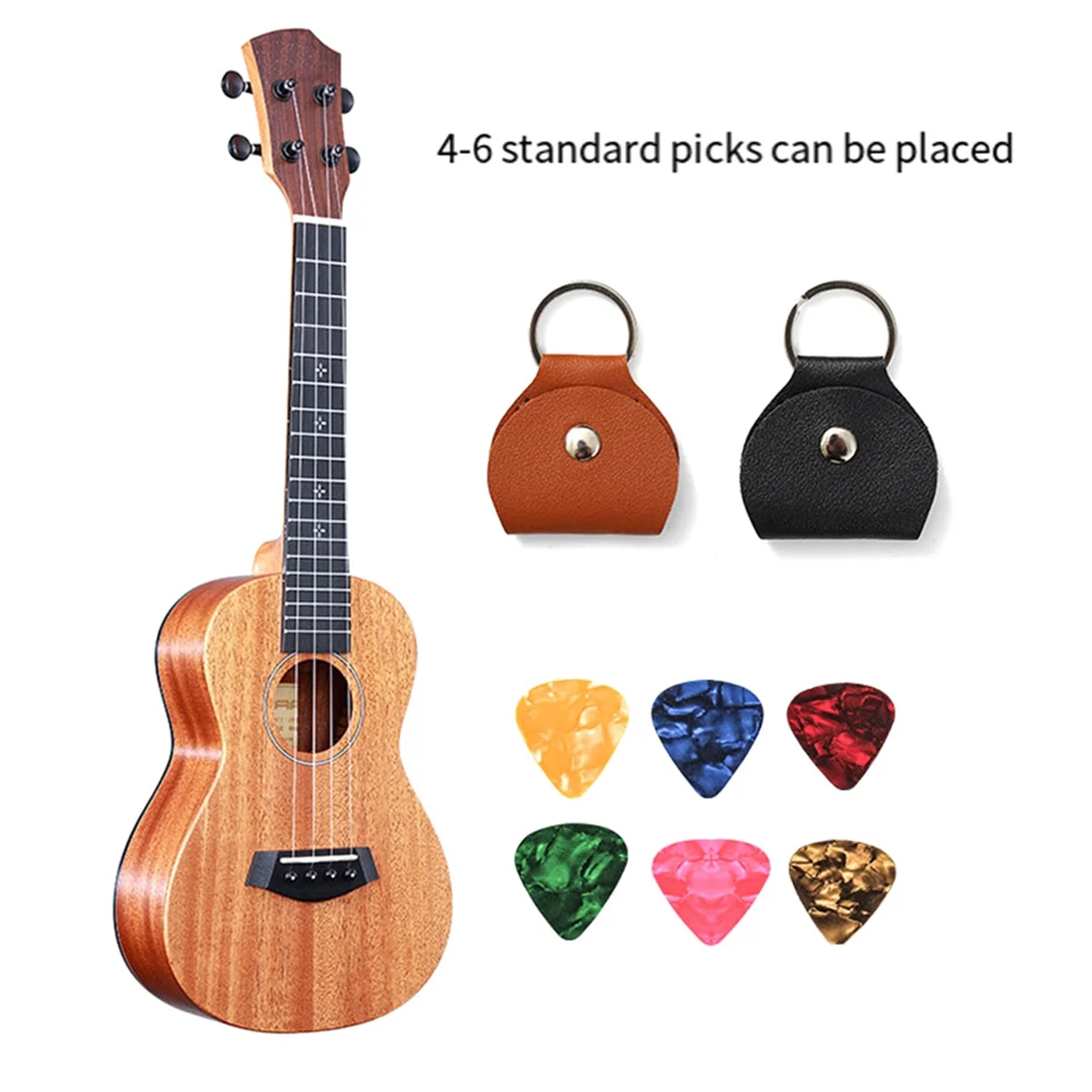 سلسلة مفاتيح حامل اختيار الجيتار A71P 5X، حقيبة حامل اختيار الجيتار، حقيبة حافظات مفاتيح Plectrum، هدية للاعبي الجيتار باللون الأسود #2