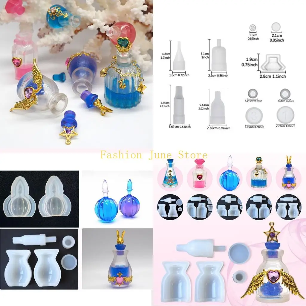 N5KA Sealed Bottle Silicone Mold Storage Bottle Mold with Stopper Epoxy Resin Mould