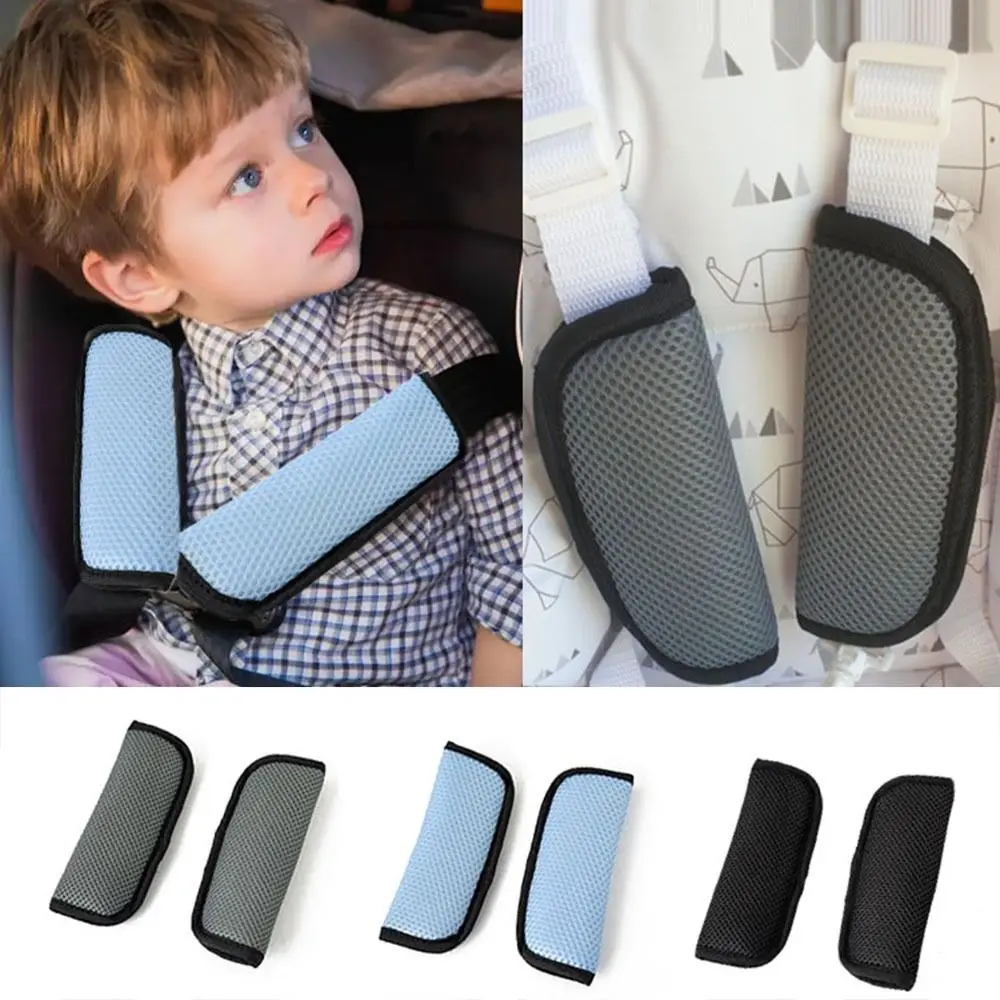 Arnés cómodo de seguridad para niños, almohadilla acolchada de protección, funda de hombro para coche, cinturón de seguridad, cojín, 1 par