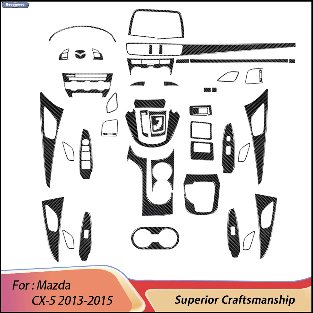 Carbon Fiber Car Stickers Car Interior Decorative Accessories For Mazda CX-5 2013-2015