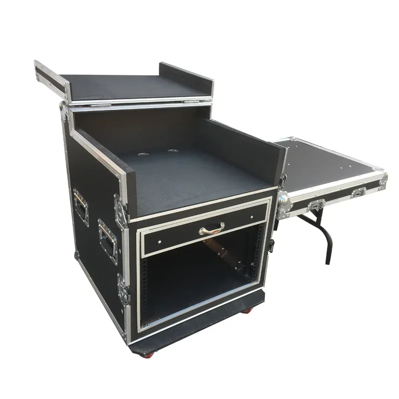 Professional 12U16U Air Case Cabinet Power Amplifier Audio Cabinet Mixer with Shelf Air Case Stage Empty Chassis