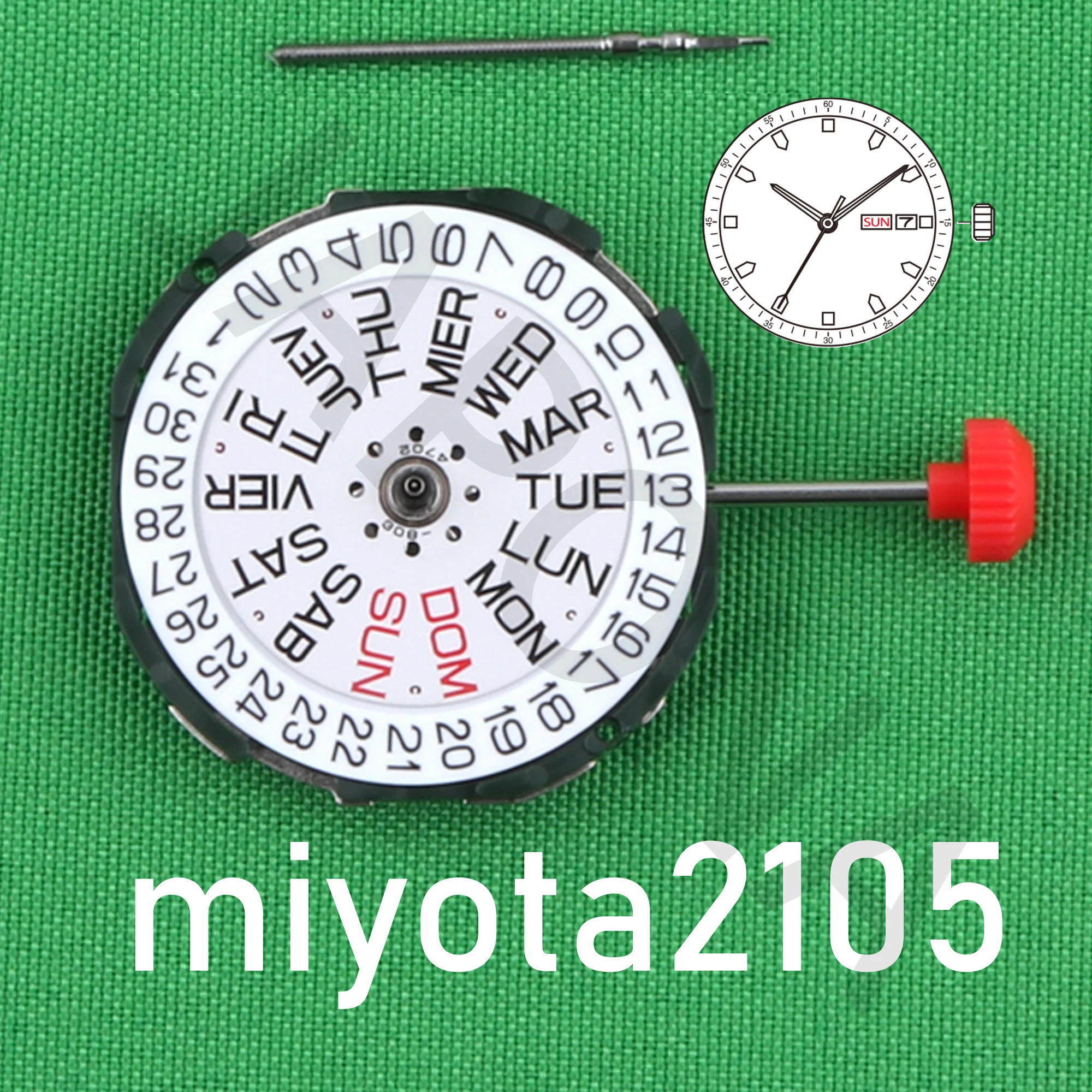 2105 movement miyota 2105 Standard movement with day-date display japan movement Spain and English 2105-20A