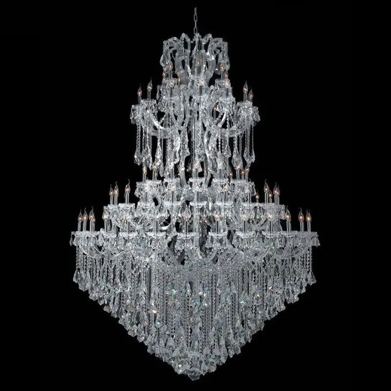 

Luxury duplex floor chandelier European crystal living room lamp dining room lamp villa hotel building middle floor