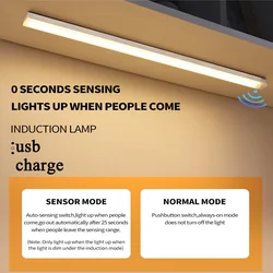 Night Light Motion Sensor LED Cabinet Light Wireless USB Rechargeable Reading Lamp Bedroom Wardrobe Lamp Under Backlight Kitchen