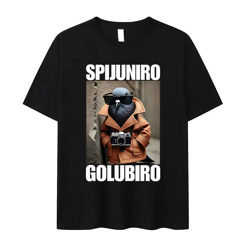 

Spijuniro Golubiro Italian Brainrot Funny Meme T-shirt Men Summer O-Neck Short Sleeve T Shirt Fashion High Quality Cotton TShirt
