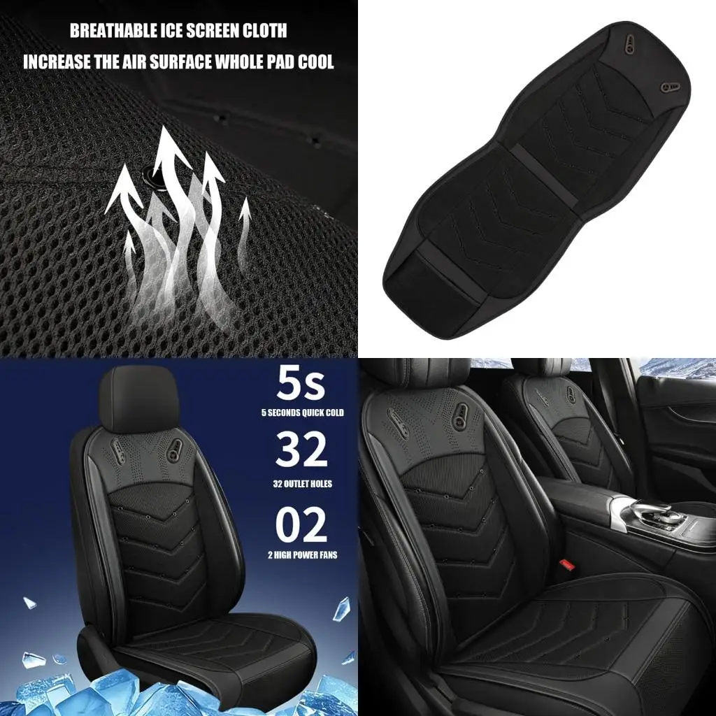 Cooling Car Cushion with 32 Air Outlets Ventilated Cover for Travel