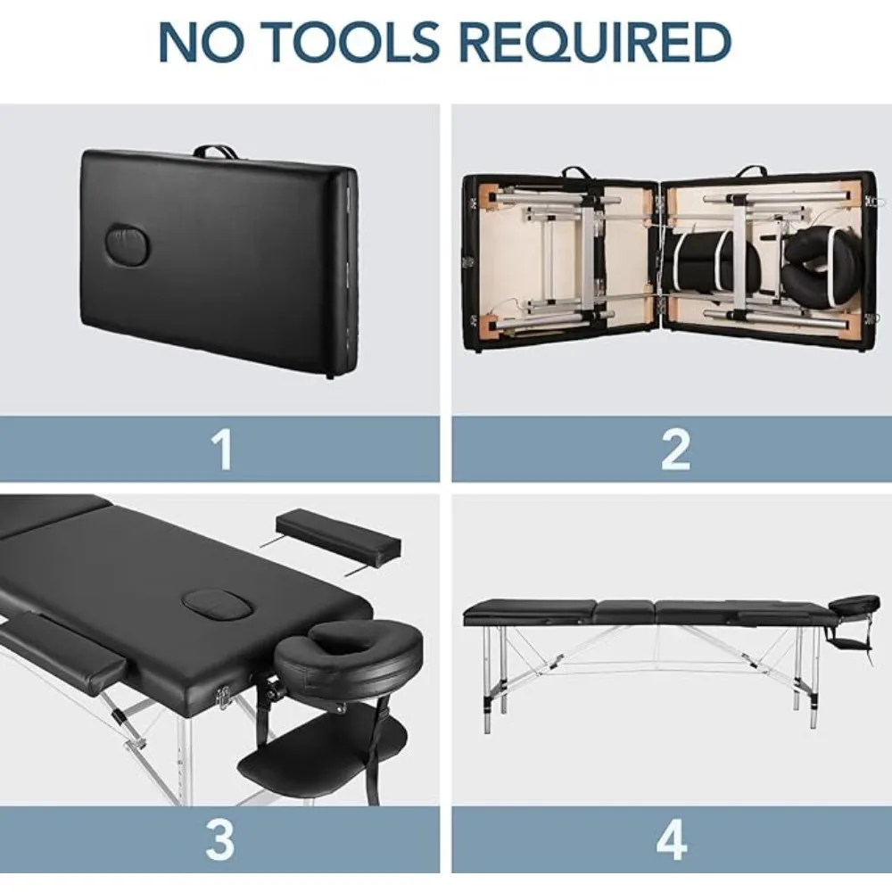 طاولة تدليك احترافية، سرير قابل للطي، ارتفاع قابل للتعديل #6