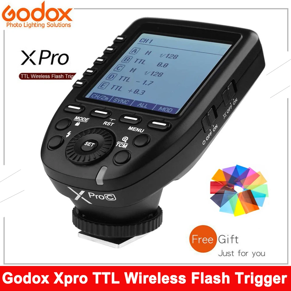 

Godox Xpro TTL Wireless Flash Trigger 1/8000s HSS TTL-Convert-Manual Function Large Screen Slanted for Canon Nikon Sony Olympus