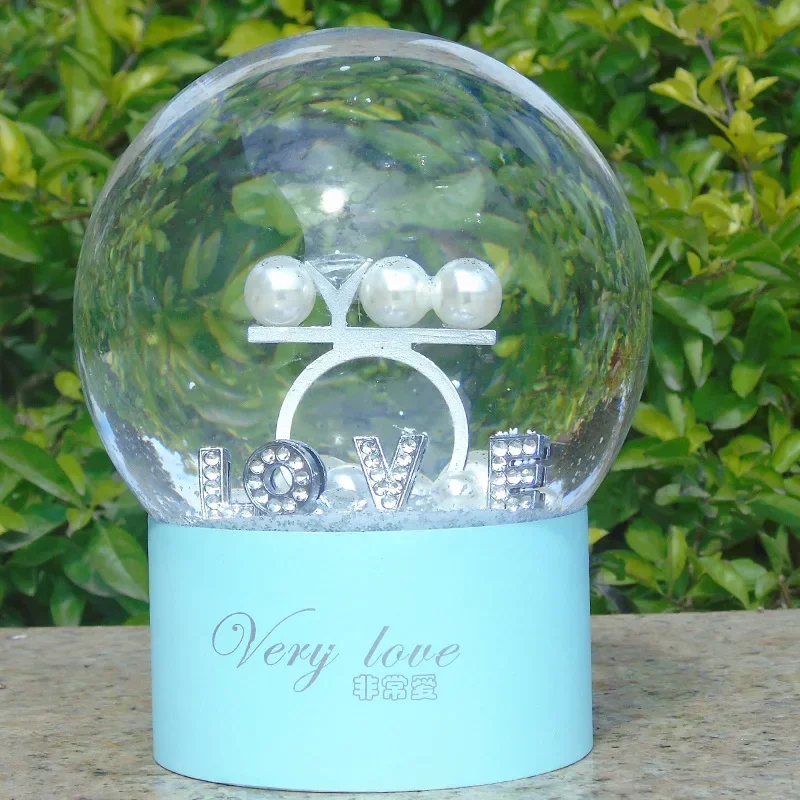 Imagem -02 - Crystal Snow Globes For Desktop Decorar Bola de Cristal Artesanato de Vidro Casa Cafeteria Natal Aniversário Casamento Presente do Dia dos Namorados