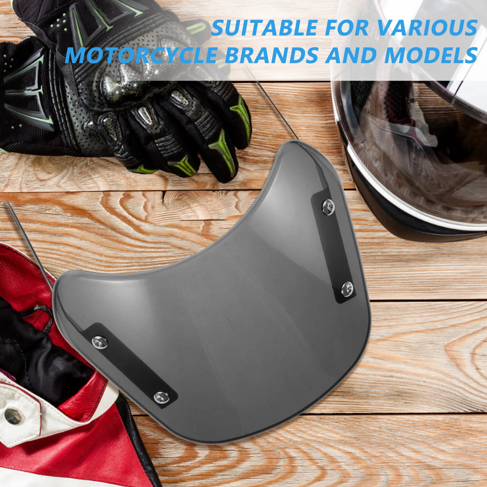 

Vintage 5-7 Inch Motorcycle Windscreen Clear Visibility Sturdy ABS Iron Easy Install Universal Accessory Motorcycle Windshield