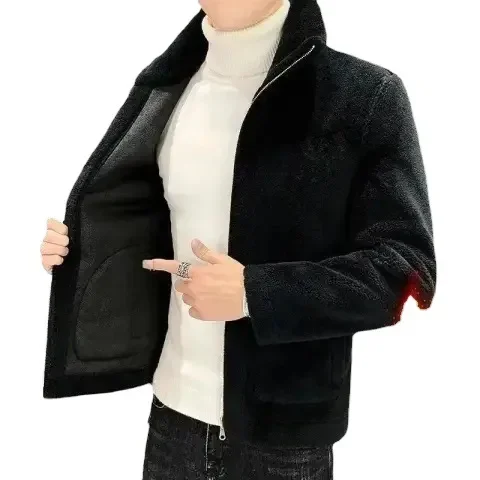 الرجال الشتاء صوف مبطن سميكة سترة قصيرة الخريف الشتاء نمط جديد الملابس الدافئة قصيرة طول معطف الصوف عادية فضفاض صالح #5