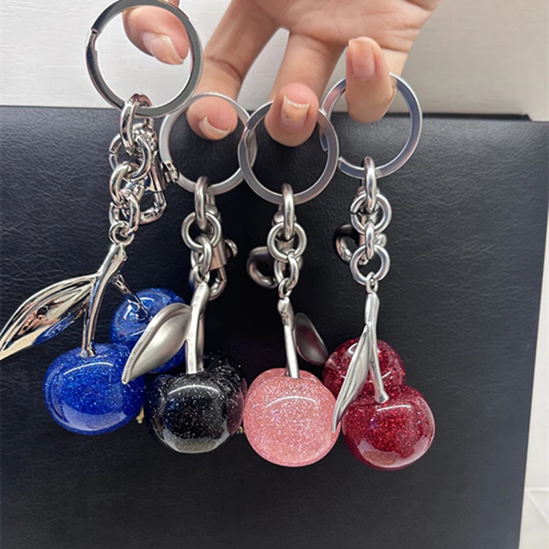 Exquisite Multiple styles Crystal Cherry Charm Pendant  For Coach Bag Women's Handbag Shoulder Bags Keychain Women's Gift