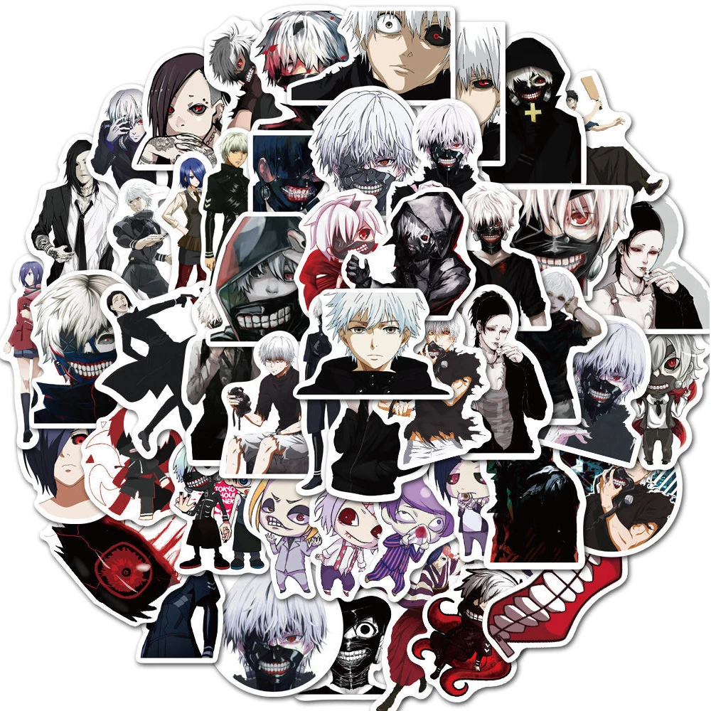 10/30/50pcs Tokyo Ghoul Anime Stickers Cool Cartoon Waterproof Decal Toy DIY Luggage Fridge Phone Bike Classic Manga Kid Sticker