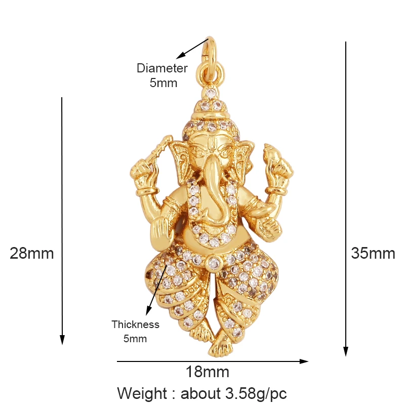 Maitreya Sakyamuni-Pendentif à breloque bouddha religieux, micro pavé clair, cubique contre-indiqué, collier en or 18 carats, bijoux faits à la main, L02