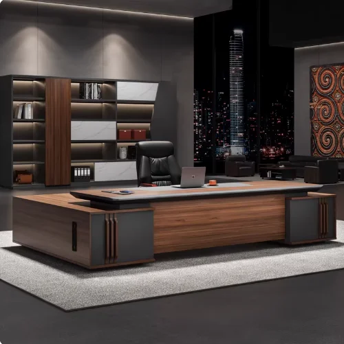 

Комплект: стол руководителя и стул, книжный шкаф, офисный стол для генерального директора/президента, большой представительский стол, простой современный офисный стол