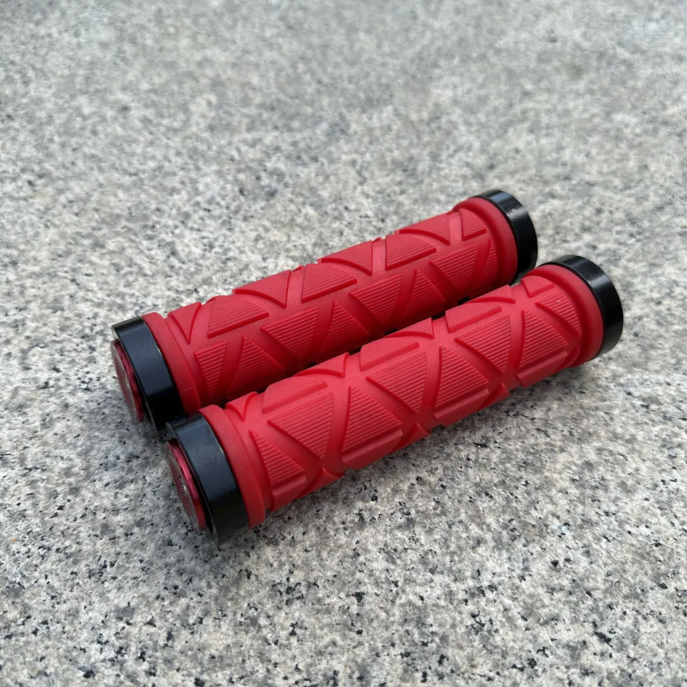 High Quality Mountain Bike Grips Rubber Non-slip Shock-absorbing Aluminum Alloy Lock Mtb Bicycle Grips Set Cycling Accessories