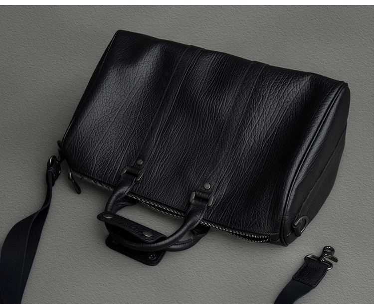 Vintage Designer handgemachte echtes Leder Herren Reisetasche Outdoor Fitness Luxus Rindsleder Damen Handtasche mit großem Fassungsvermögen – Detail 18