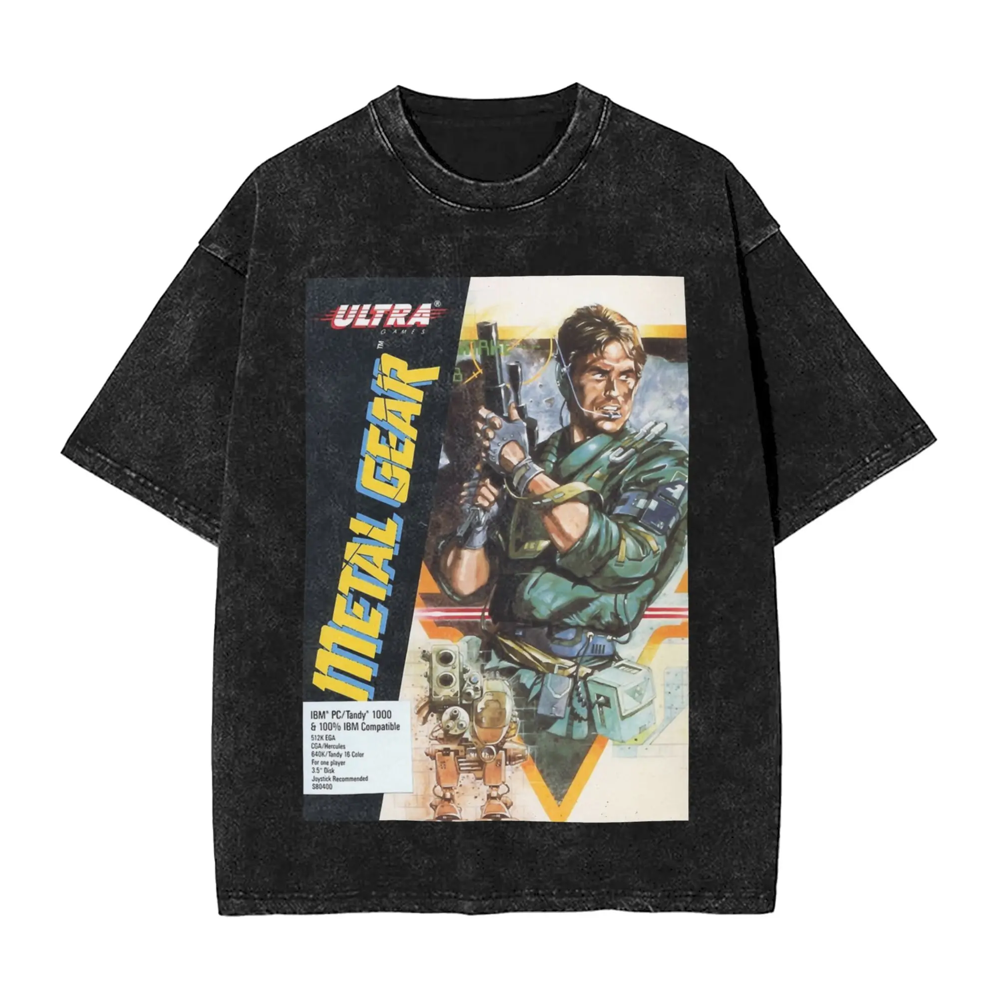 

Metal Gear Solid T Shirts Hip Hop Washed Short Sleeve Oversize T-Shirts Novelty Men Women Tops Streetwear Printed Tee Shirt