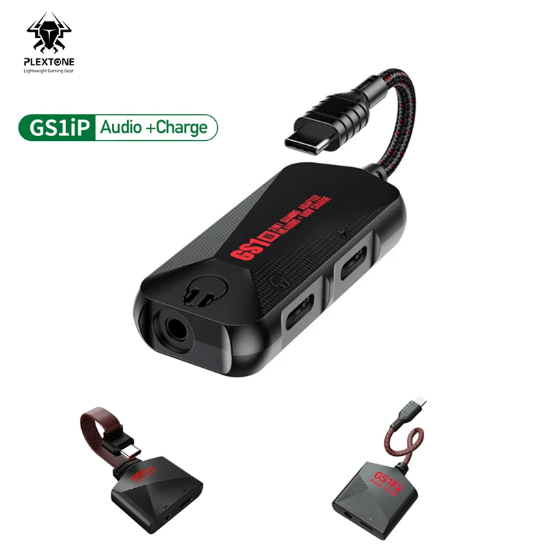 Professional Plextone GS1 Type-C PD & QC Fast Charge Hi-Res-level Sound Card Charge Adapter For iPhone iPad Samsung Huawei