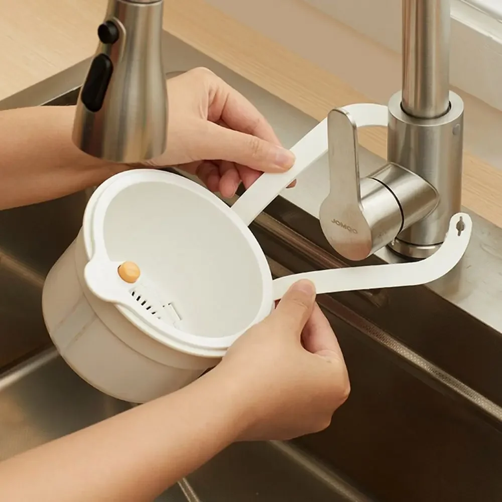 Kitchen Waste Collector Sink Drain Basket Faucet Hanging Filter Bag Adjustable Automatic Dumping Basket Sink Sponge Rack