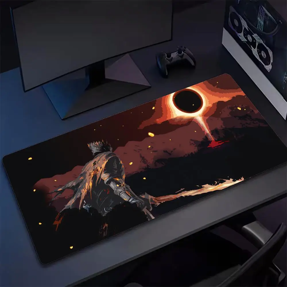 D-DARK S-SOULS 3 Mouse Pad Tapetes de Mesa Teclado, Borracha Kawai, Tapete de Mesa Antiderrapante, XXL90x40cm