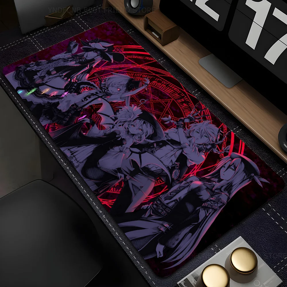 anime girl I-Izayoi S-Sakuya  Mousepad Mouse Mat Desk Mat With Pad Gaming Accessories Prime Gaming XXL Keyboard Pad