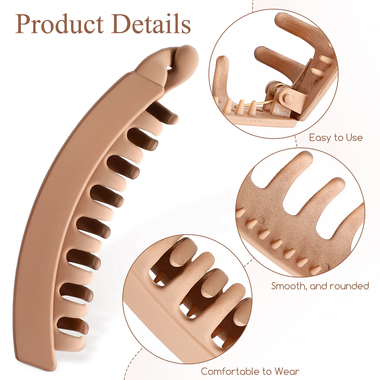 

4 pcs Clips Long Strip Styling Tool For Ponytail Banana Clips For Fine Thick Curly Hair Claw Clip Hair Accessories