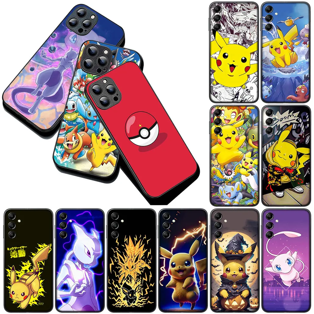 Mewtwo P-Pokemons Mew P-Pikachus غطاء جراب هاتف لسامسونج غالاكسي A26 A36 A05 A06 A25 A56 A35 A54 A53 A52 S21 S20 FE Coque